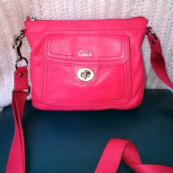 Coach Handbags - COACH pink leather park crossbody bag